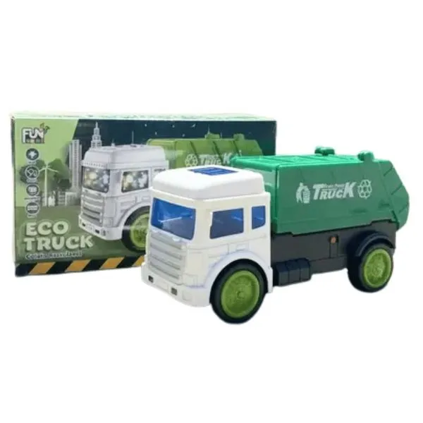 Caminhão de Brinquedo Ecológico com Música e Som Plástico PP Verde Fun Game Caminhão de Brinquedo Ecológico com Música e Som Verde Fun Game