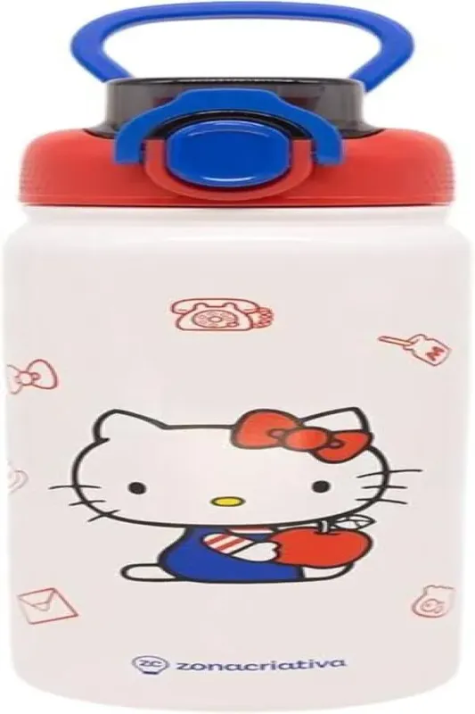 Garrafa Galaxy Hello Kitty 650 Ml Canudo Tampa Zonacriativa