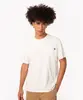 camiseta de algodão listrada com bolso manga curta off white P