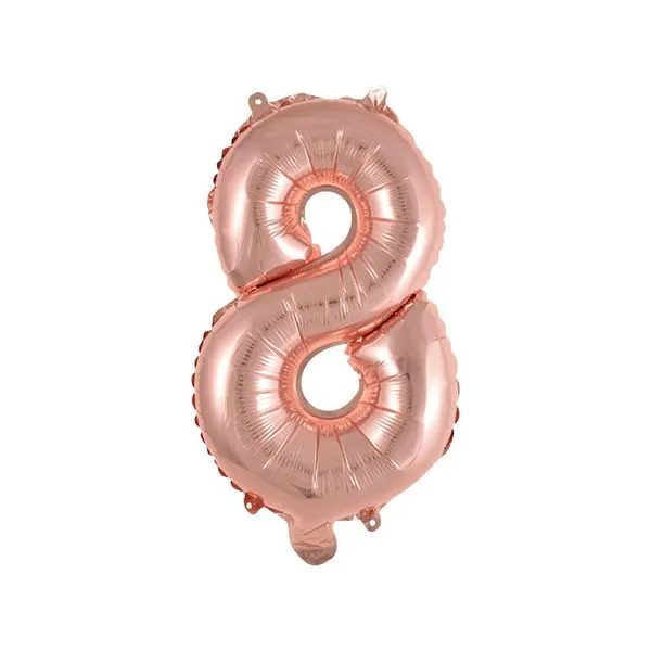 Balão Número 8 Oito 16 Polegadas Rose Gold - Brdecor