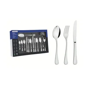 Faqueiro Zurique Conjunto de Talheres 101 Peças Aço Inox Alto Brilho Inox