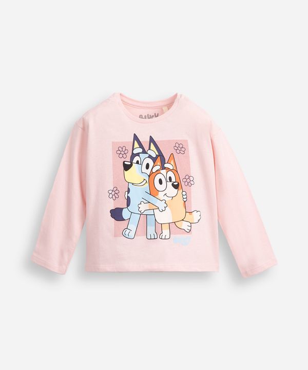 blusa infantil de malha bluey e Bingo manga longa - rosa claro 3