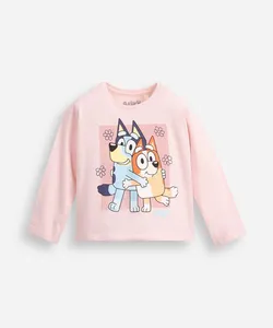 blusa infantil de malha bluey e Bingo manga longa - rosa claro 1