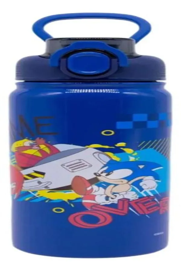 Garrafa Galaxy Sonic 650 Ml Canudo Tampa Zonacriativa