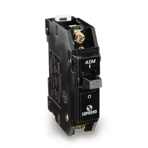 Disjuntor 1 X 35A Padrão NEMA com Fixação em Trilho DIN 35MM para Tensão Até 380V Preto Soprano Disjuntor 1 X 35A Padrão NEMA para Tensão Até 380V com Fixação em Trilho DIN 35MM Preto Soprano