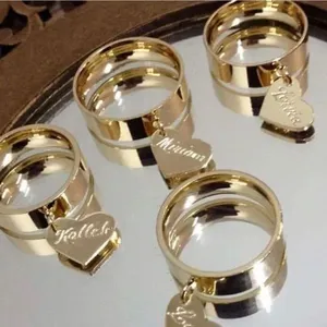 Anel Feminino Pingente Corações Personalizado Banhado A Ouro