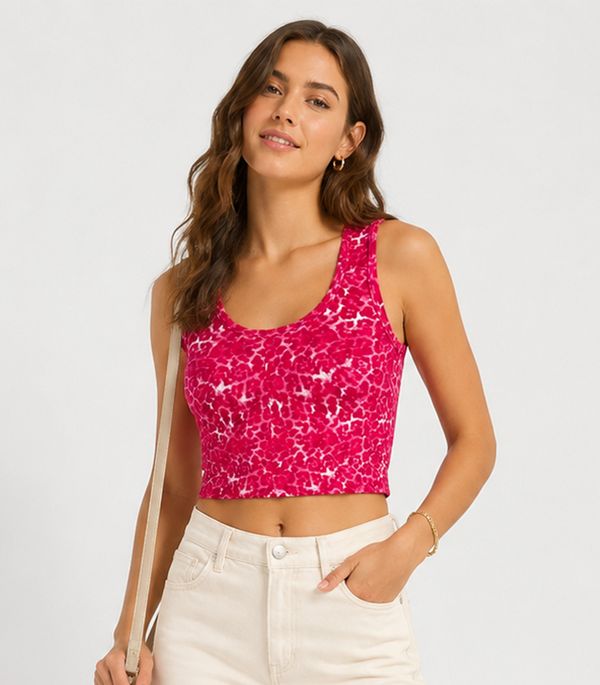 Regata Feminina Estampada Em Cotton Infinita Cor Vermelho GG