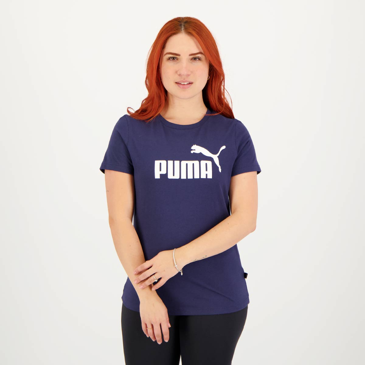 Camiseta Puma ESS Logo S Feminina Marinho