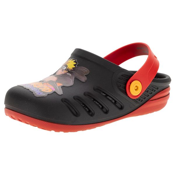 Clog Infantil Naruto Fun Jutsu Grendene Kids - 22848 PRETO/VERMELHO 01 26/27