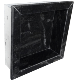 Nicho Para Banheiro Com Bordas 45gr 30x30x10 Granito Natural Preto Granipolo