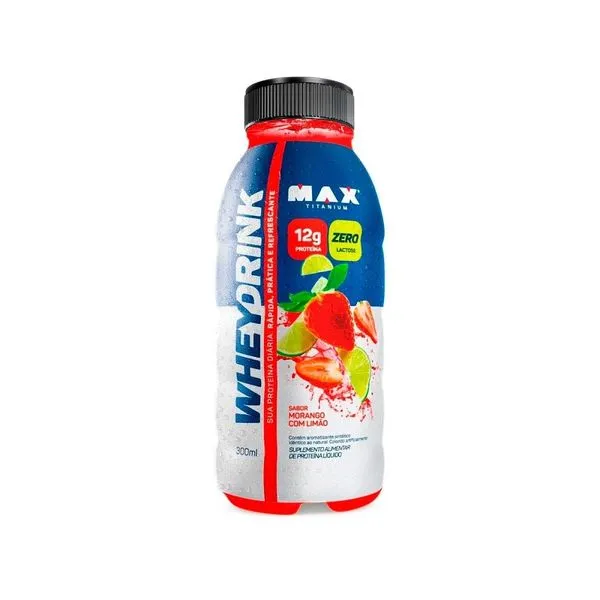 Whey Drink Morango e Limão 300ml Max Titanium 1 Unidade