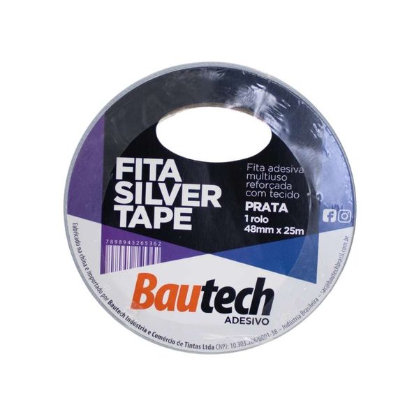 Fita Silver Tape 48mmx25m Bautech Fita Silver Tape 48mmx25m Prata Bautech