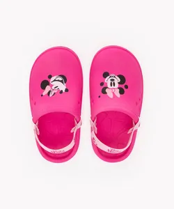 babuche infantil Minnie com elástico rosa 26-27
