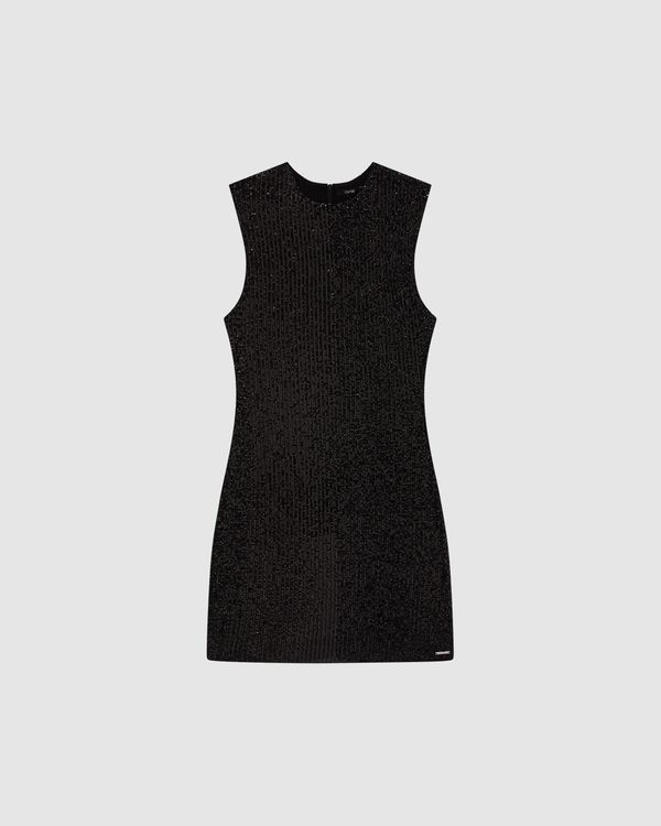 Vestido Reto Feminino Em Paetê - ENFIM Preto - G