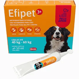 EFIPET 3+ 10ML ANTIPULGA E CARRAPATO PARA CÃES 40KG A 60KG IBASA