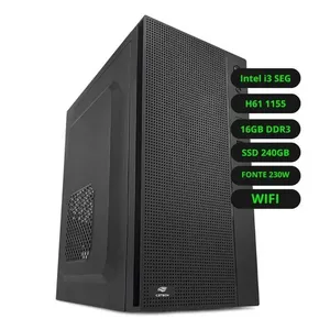 Computador Cpu Intel Core I3 Segunda Geração Placa Mãe H61 Memória Ram 16gb Ddr3 Ssd 240gb Wifi Fonte 230w Bivolt