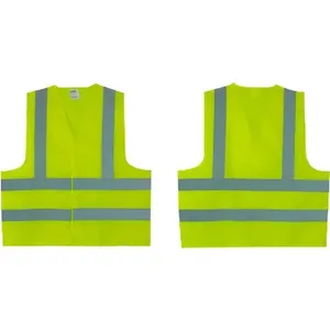 Colete de sinalização CG-06 verde limão com refletivo prata -CARBOGRAFITE