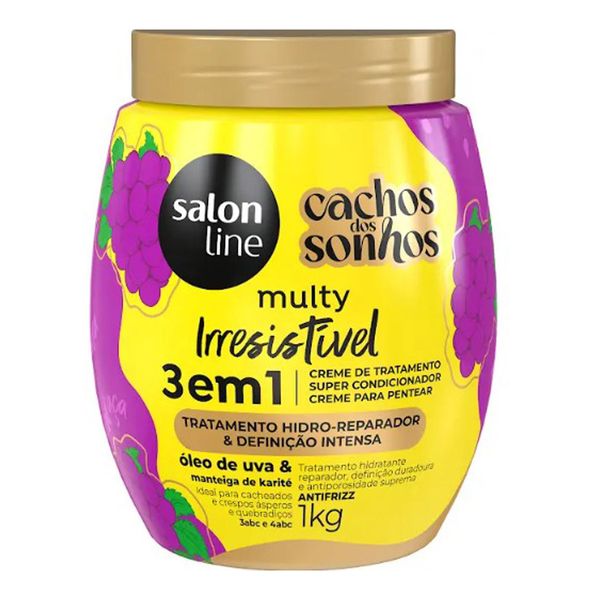 Creme Capilar Cachos Dos Sonhos Multy Uva 3 Em 1 1kg
