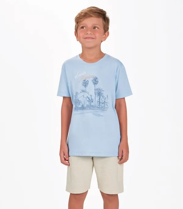 Conjunto Camiseta com Bermuda Menino Trick Nick Azul 4