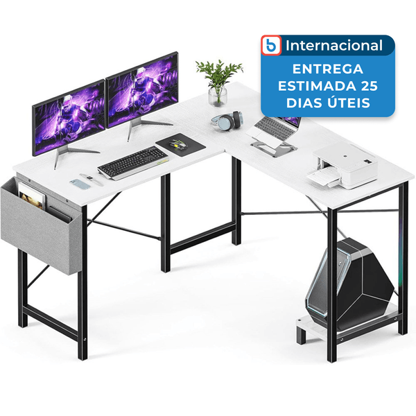 Mesa Gamer Em Formato De L Sweetcrispy Branco A-MBI