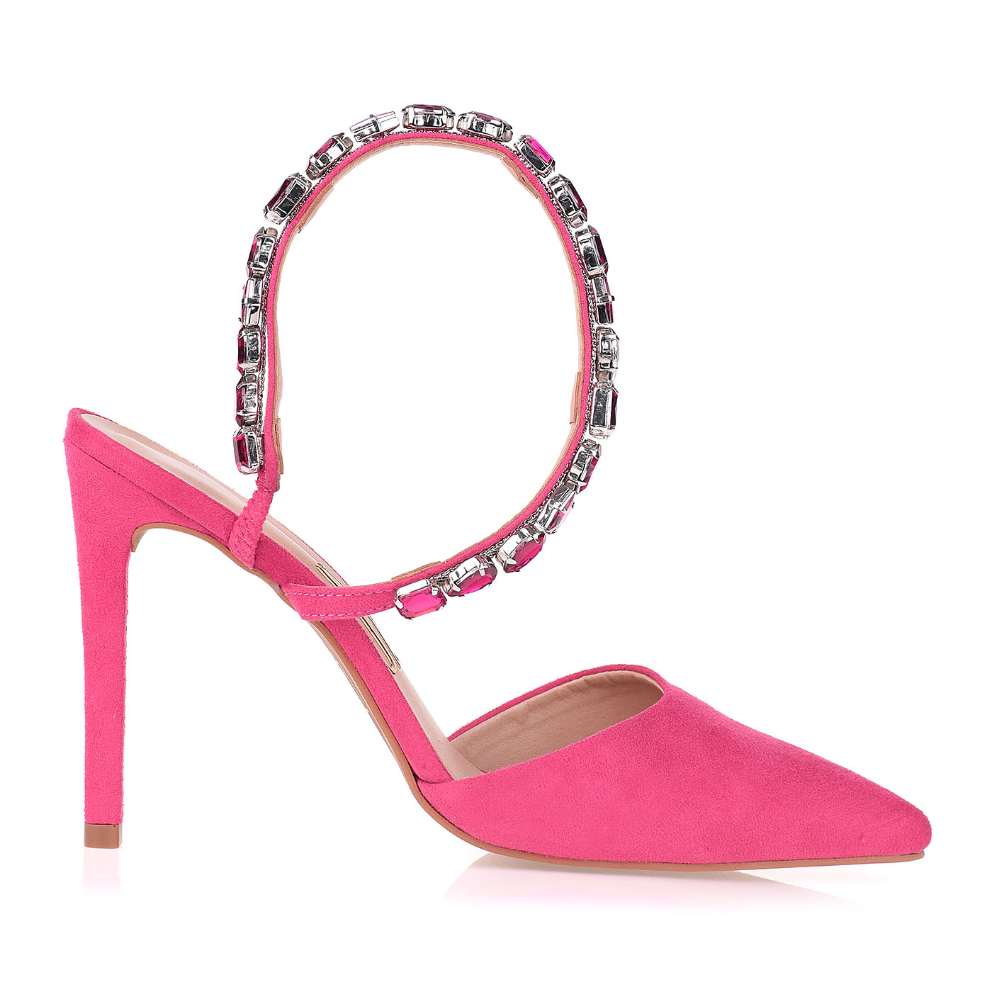 Slingback Salto Alto Camurça Berry