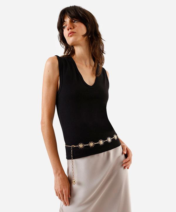 cinto feminino de corrente dourado 105CM
