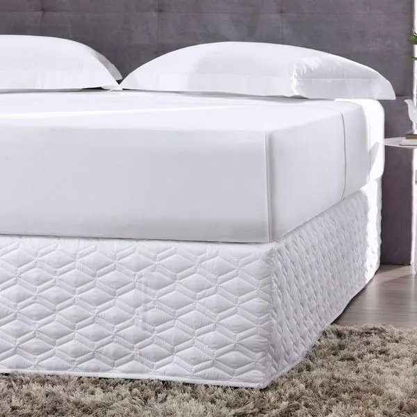 Saia Box para Cama King Easy Fit 100% Poliéster 1 Peça Branco 193x203x35cm Altenburg Saia Box King Easy Fit Poliéster 193x203x35cm 1 Peça Branco Altenburg