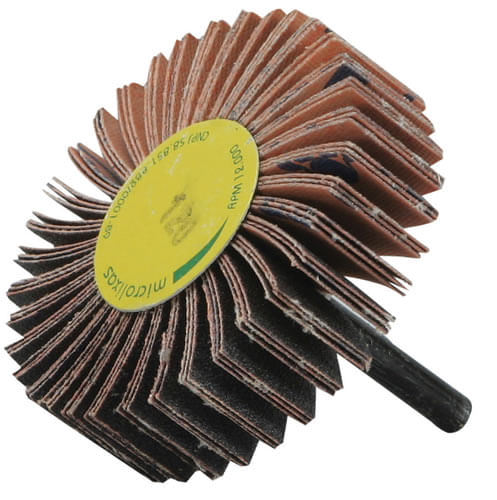 Roda de lixa 70 mm x 25 mm com haste grão 120 R-363 - RODABRAS