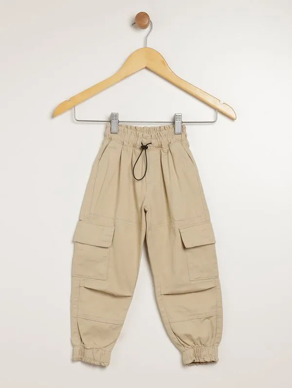 Calça Sarja Jogger Cargo Infantil Para Menino - AREIA 8