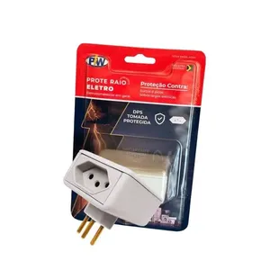 Protetor Contra Surtos Elétricos PW203 para Aparelhos Eletrônicos 2 Tomadas Tripolares 10A Branco OEM Protetor Contra Surtos Elétricos PW203 2 Tomadas Tripolares 10A com LED Branco OEM