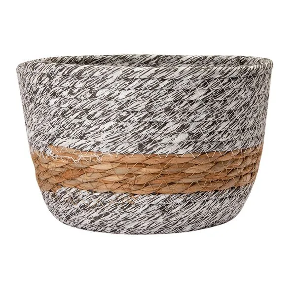 Cachepot Ambiente Pp Bicolor Papel E Palha Milho 21x21x15,5cm LM3040AMB - honeyhome