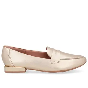 Loafer Dourado Couro Básico 37
