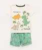 conjunto infantil dino folhagem manga curta off white 4