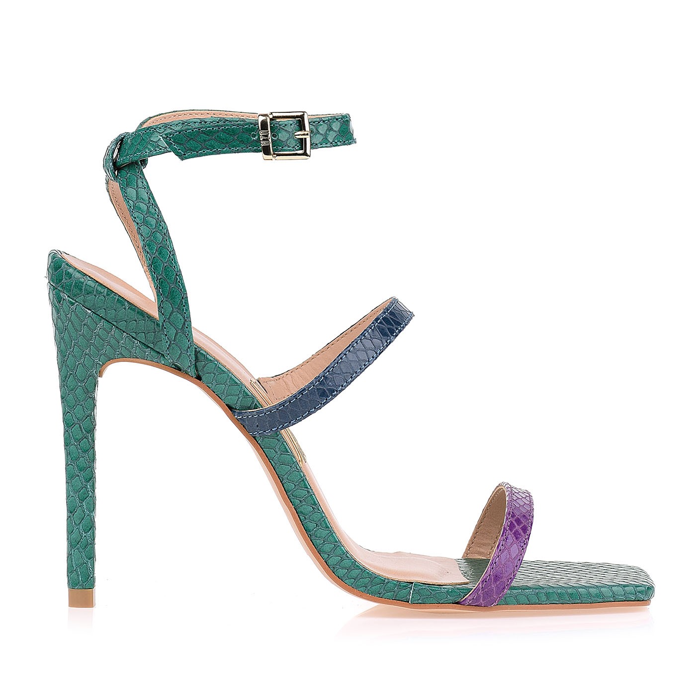 Sandália Salto Alto New Snake Purple