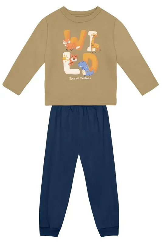 Conjunto infantil menino em moletom peluciado Brandili -1