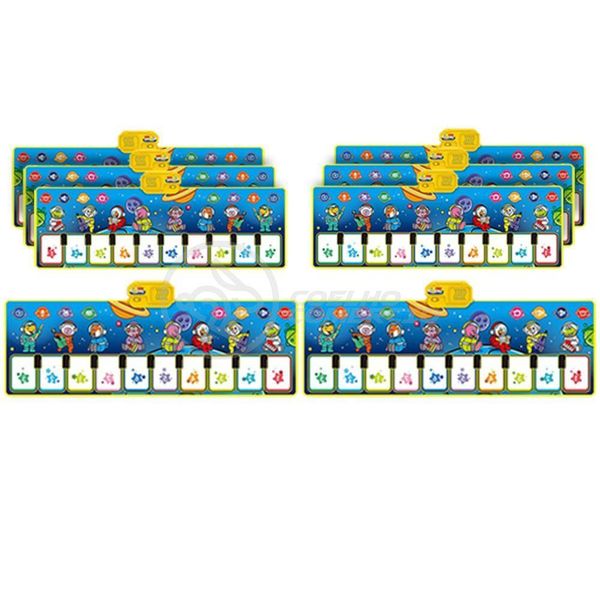 Kit 8 Un Piano Music Tapete Musical 10 Teclas Touch azul