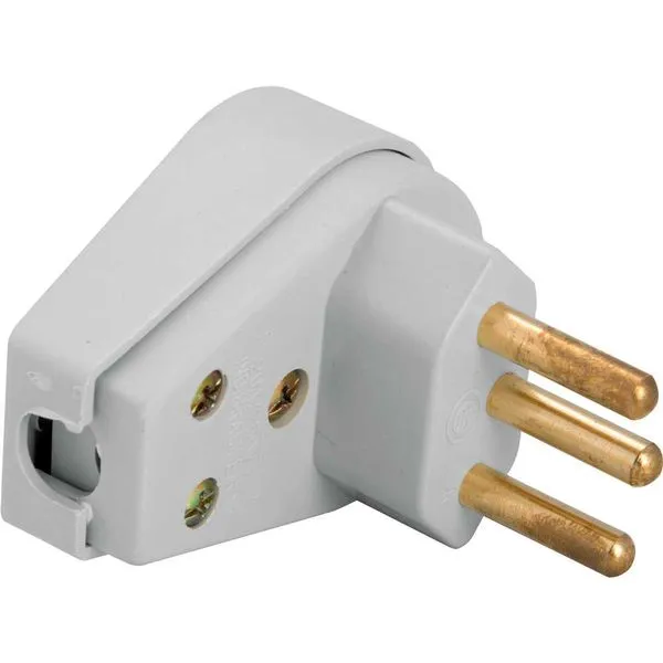 Plugue Macho 2P+T NBR/20A Branco Corpo Triangular - Tramontina