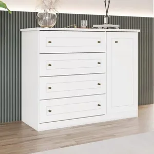 Cômoda 1 Porta 4 Gavetas Henn Americana | Branco