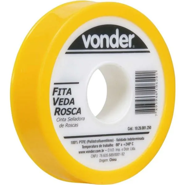 Fita Veda Rosca PTFE 18mm x 10m - VONDER