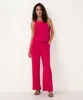 calça wide leg cintura alta com elástico pink escuro 38