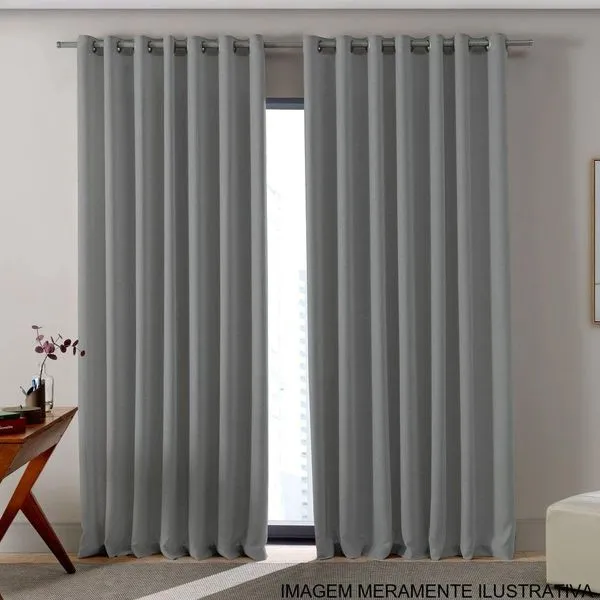 Cortina Blackout Bella&Co 260x170cm Tebas Cinza Escuro (MP)