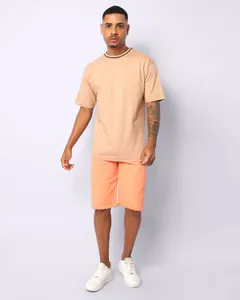 Bermuda Sarja Masculina Reta Barra Desfiada Laranja 48