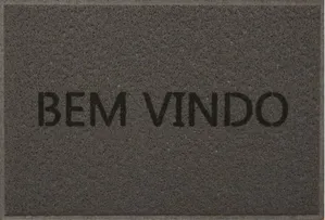 Capacho em Vinil Light 40x60cm Bem Vindo Cinza Kapazi