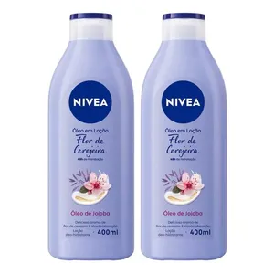Kit Creme Hidratante Nivea Óleos Essenciais Flor de Cerejeira E Óleo de Jojoba 400ml - 2 Unidades