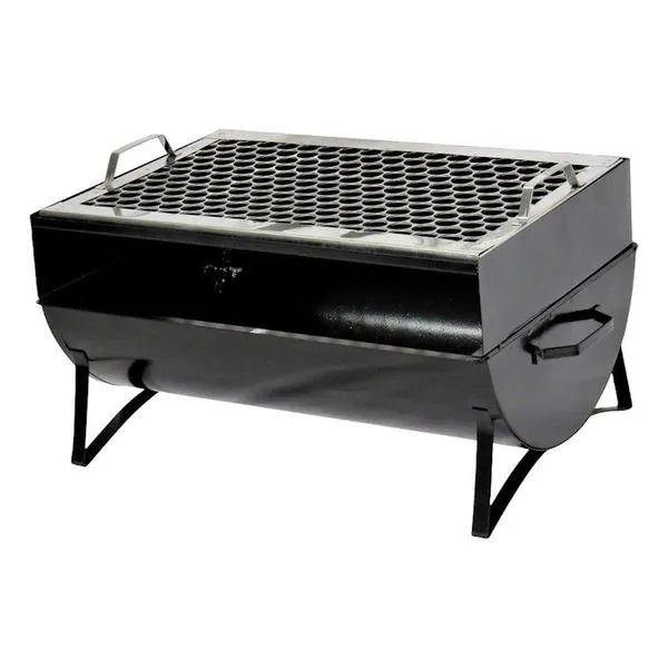 Churrasqueira a Carvão Portátil Aço Carbono com Grelha Inox Preta Ouro Minas Praia Campo 44x30x24cm Churrasqueira Portátil Aço Carbono com Grelha Inox Preta Ouro Minas