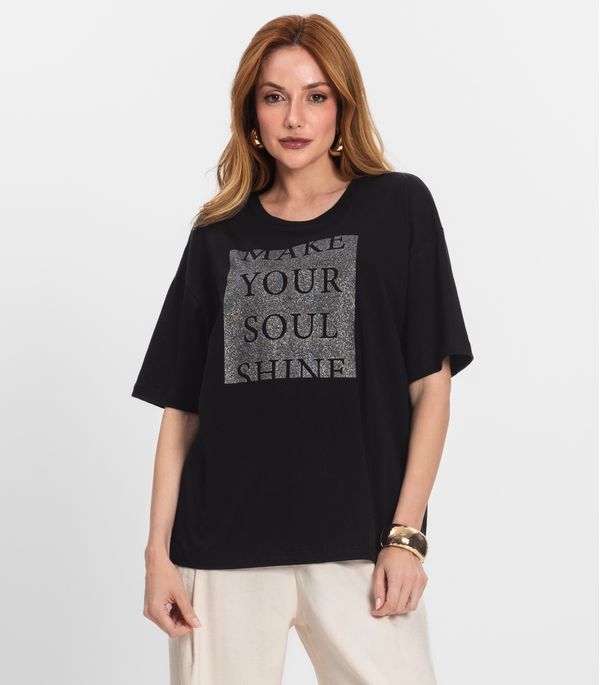 T- Shirt Feminina Manga Curta Endless Preto M