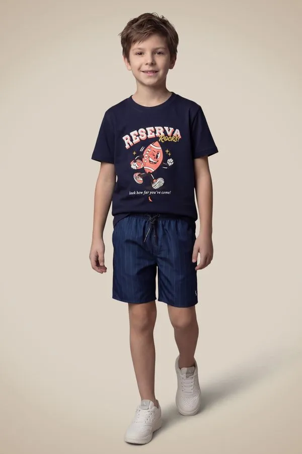 Short Mini Praia Risca Classica Marinho - 18