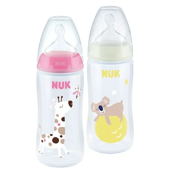 Conjunto De Mamadeiras - Nuk - Anticólica - Coala E Girafa - 300ml