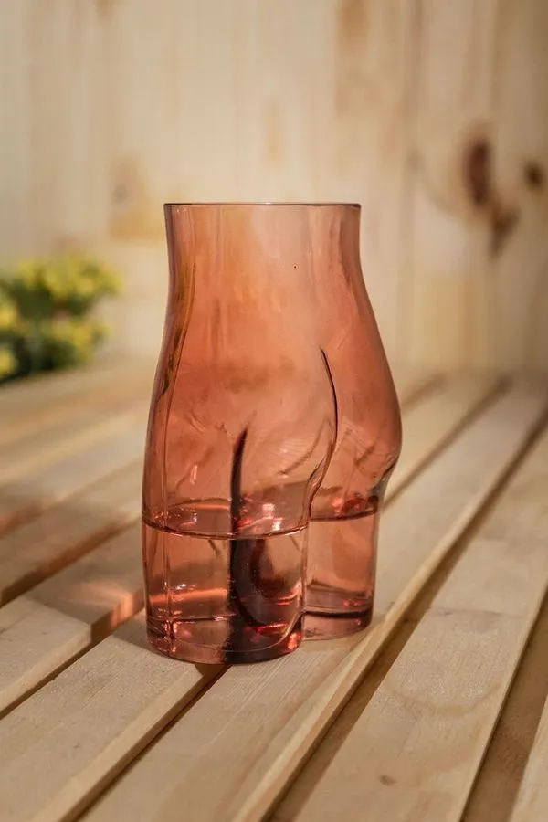 Vaso de Vidro Corpo Ferrugem