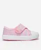 tênis infantil com velcro listrado rosa 20